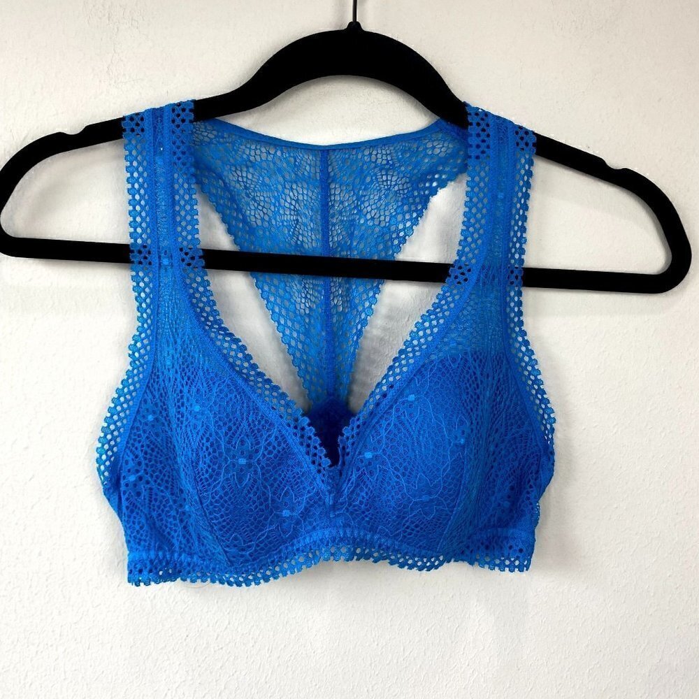 Victoria's Secret Wire Free Bralette Lace Blue S